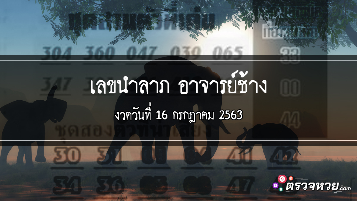 เลขนำลาภ อาจารย์ช้าง งวดวันที่  16 กรกฎาคม 2563