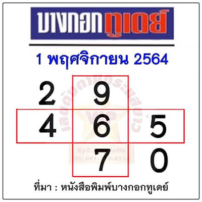 หวยบางกอกทูเดย์01/11/64