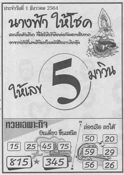 เลขเด็ดนางฟ้า01/12/64