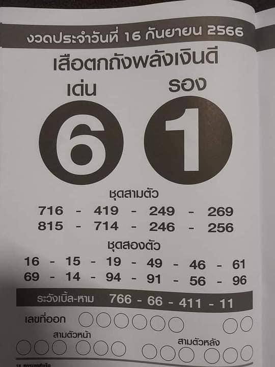 เสือตกถังพลังเงินดี 16/9/66